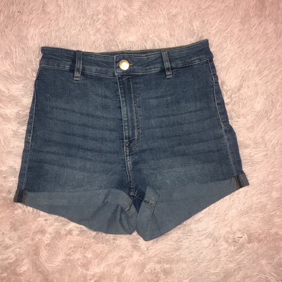 Pants - Light Wash High Waisted Denim Shorts